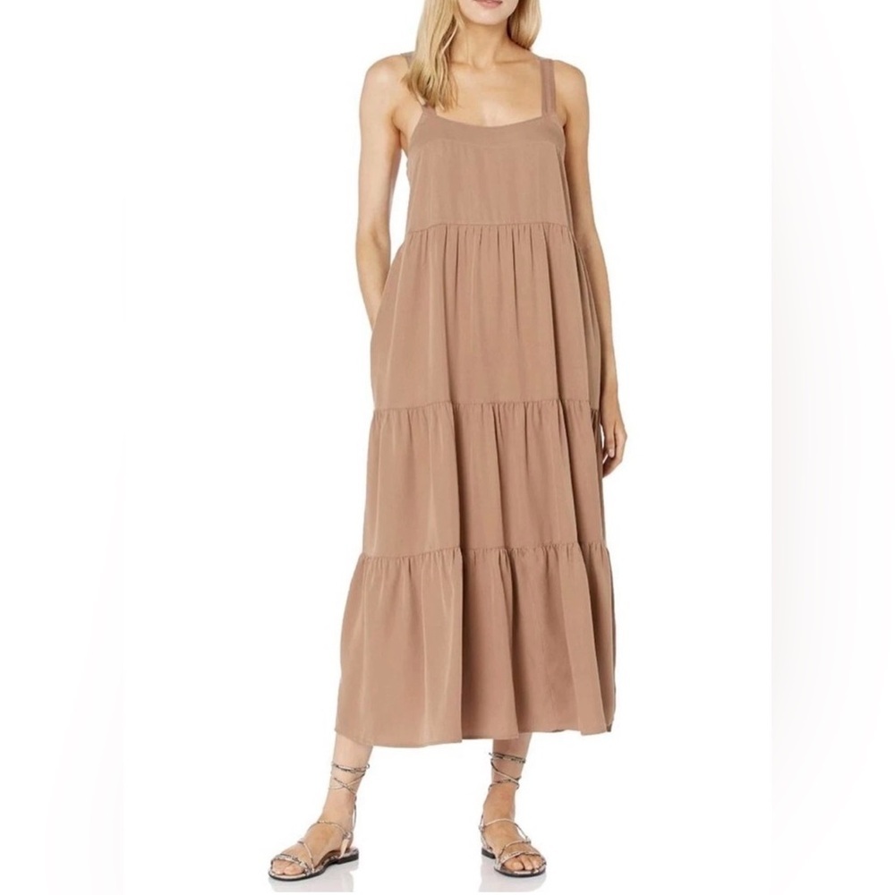 The Drop Britt Tiered Ankle Maxi Tent Dress – Med
